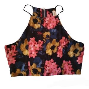 Abercrombie & Fitch Floral Zip Up Crop Top